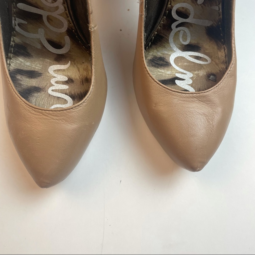 Sam Edelman Nude Spiked Leather Heels Size 6 - Picture 2 of 16